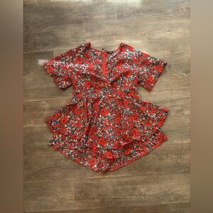 PLUS FLORAL WRAP SKORT ROMPER (lightly worn)